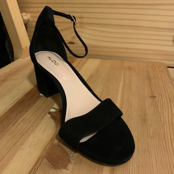 Aldo Shoes Aldo Villarosa Black Suede Heels Womens 85 Poshmark